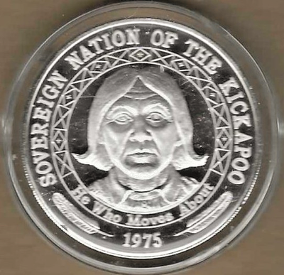 #ad A quot;1975 Kickapoo Nationquot; 1 Troy Oz .999 Fine Silver Bullion Round US1975 $74.95