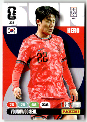 Panini FIFA World Cup Adrenalyn 2026 No. 278 Youngwoo Seol Hero