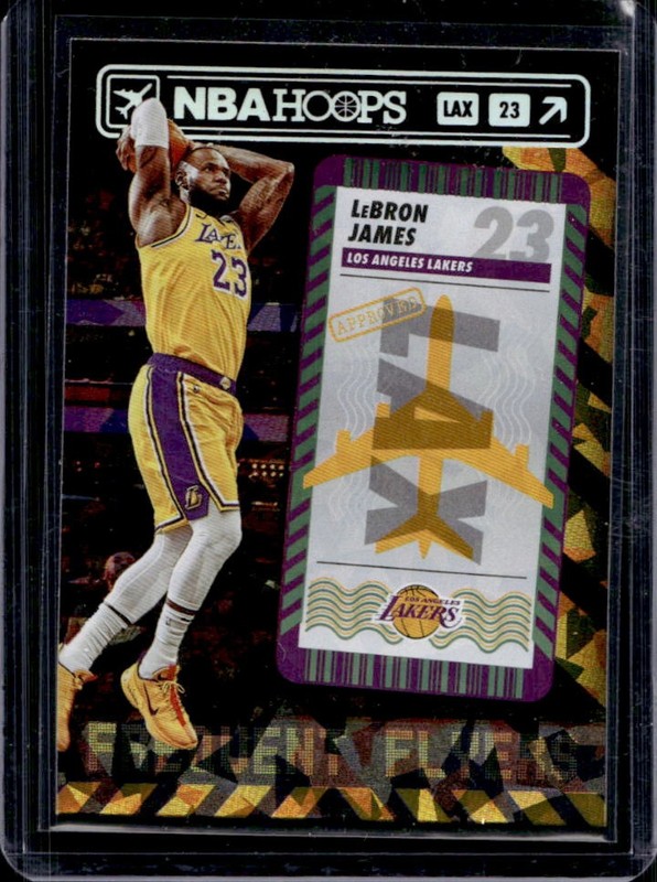 2021-22 Panini Hoops LeBron James Frequent Flyers Green Ice #13 Lakers
