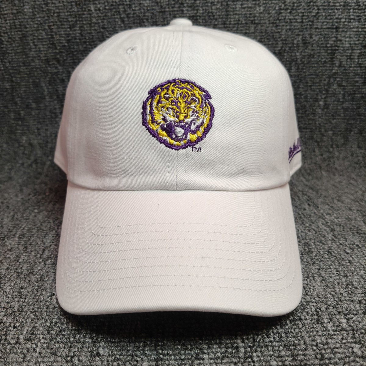 Mitchell & Ness LSU Tigers Dad Hat Strapback White One Size NCAA