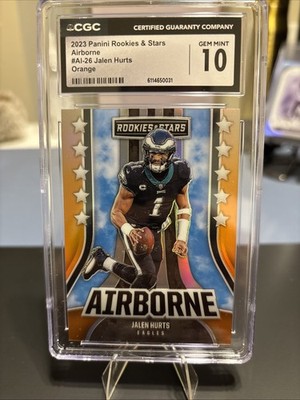 2023 Panini Rookies & Stars Airborne Jalen Hurts #AI-26 Orange Prizm /25 Pop 1!