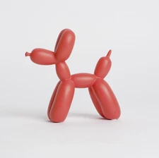 Red Balloon Dog Sculpture, Pop Art Resin Animal Figurine, Modern Home Desk Decor