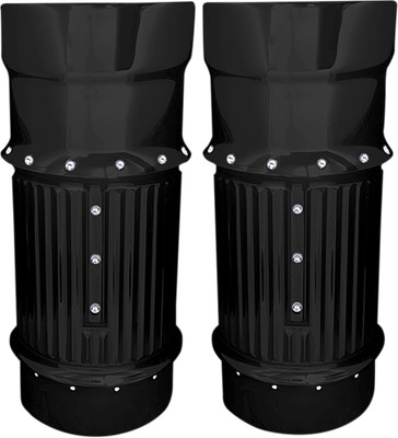 Covingtons Fork Leg Bells Black Dimpled CNC Billet Aluminum Harley C1114-B