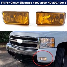 Amber Front Fog Lights Lamps Left Right For Chevy Silverado 1500 2500 HD 2007-13