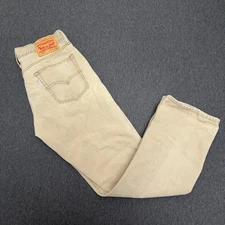 Levi’s 514 Jeans Men 31x30 Beige Straight Fit Distressed 100% Cotton