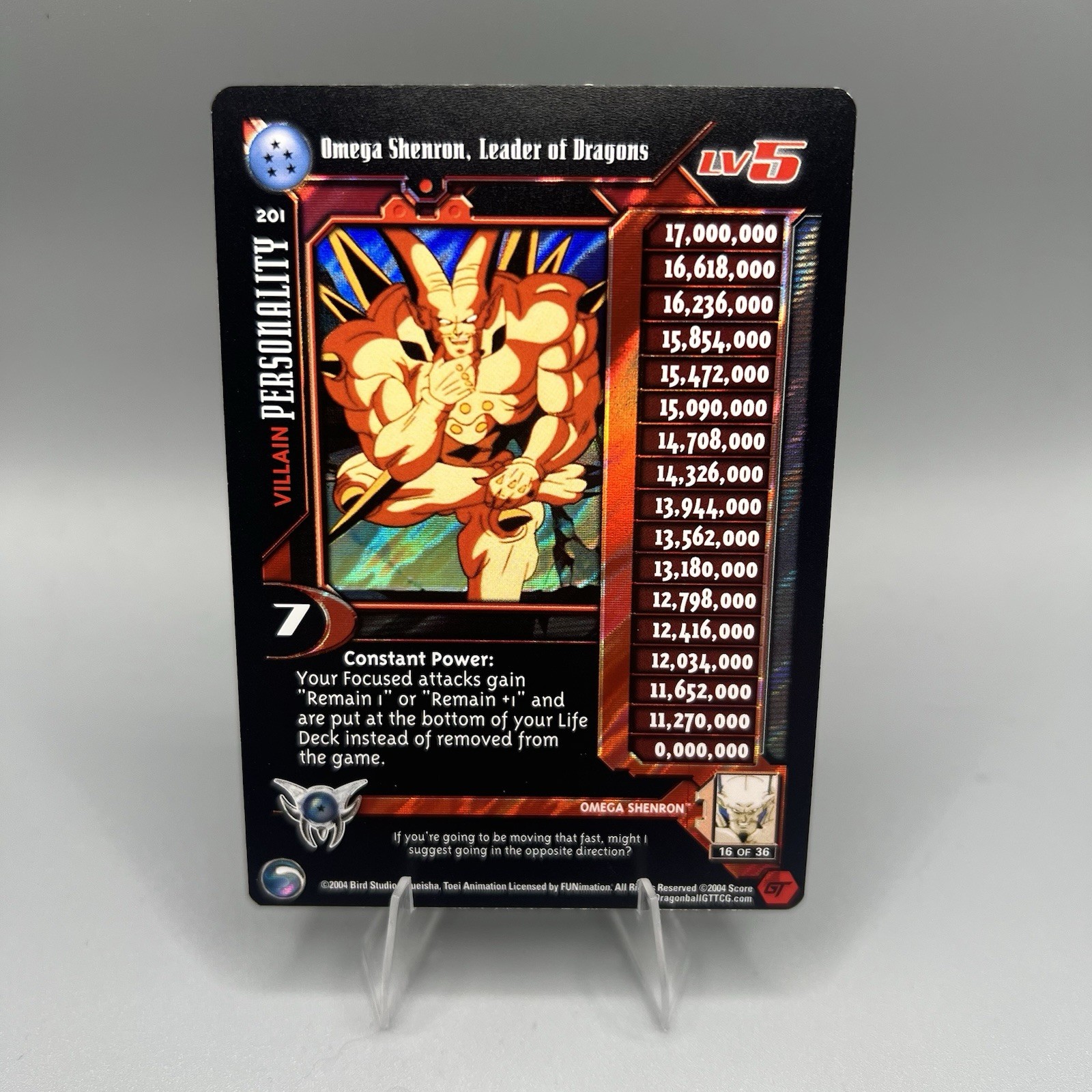 Omega Shenron Leader of Dragons LV5 Limited Alt Foil DBZ GT Score