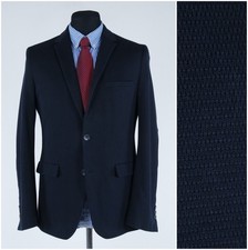 Men Sumer Blazer 40R UK Size BRICE Navy Blue Cotton Sport Coat Half Lined Jacket