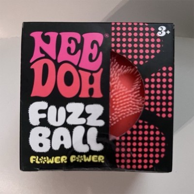 Schylling NeeDoh Fuzz Ball Flower Power Velvet Squeeze Orange