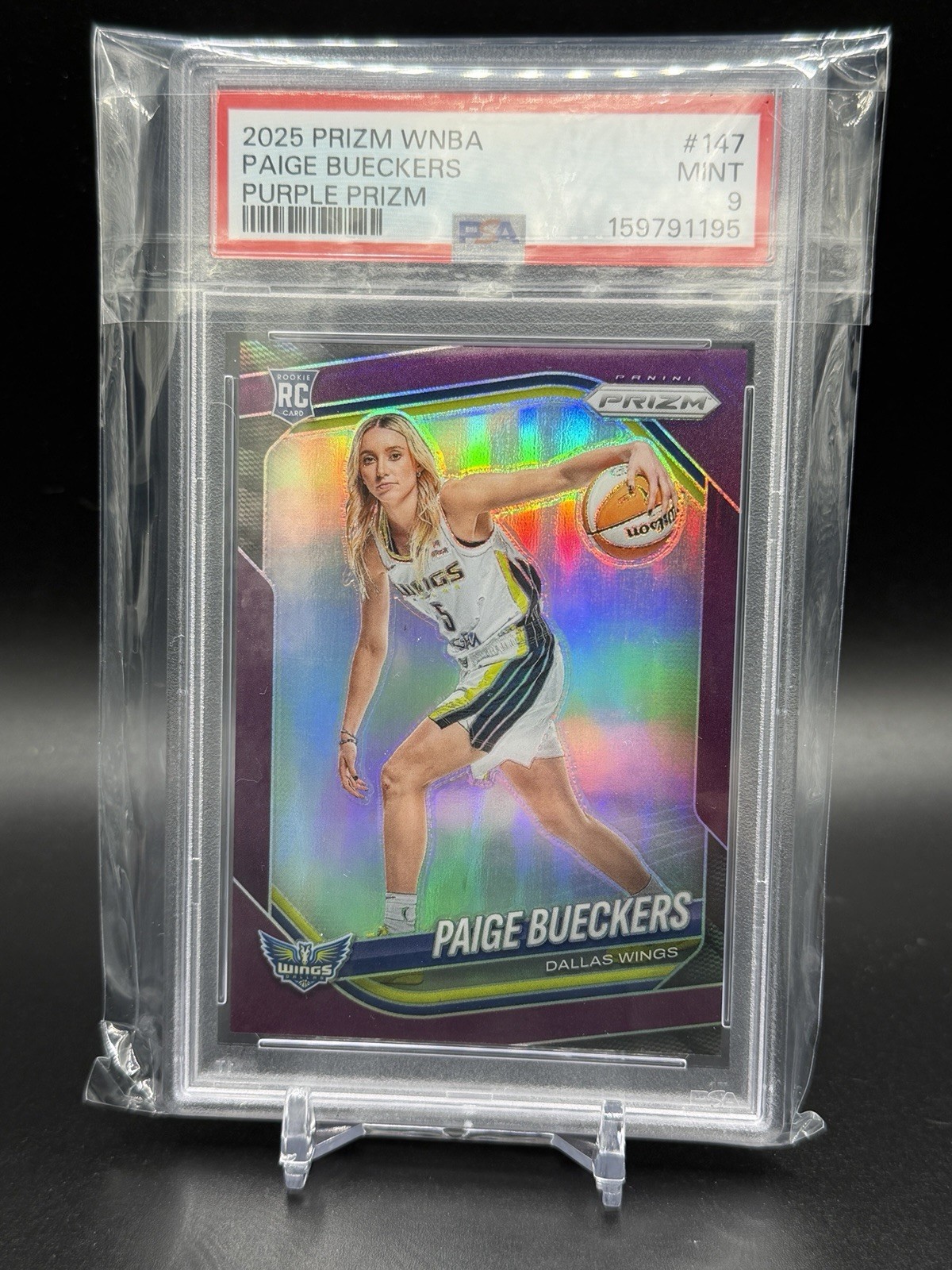 Panini 2025 Prizm WNBA Paige Bueckers Purple Prizm /149 RC #147 PSA 9