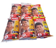  Lot of 6 Huggies Snug and Dry 18 Total Diapers Size 3 Mickey Mouse Disney-New