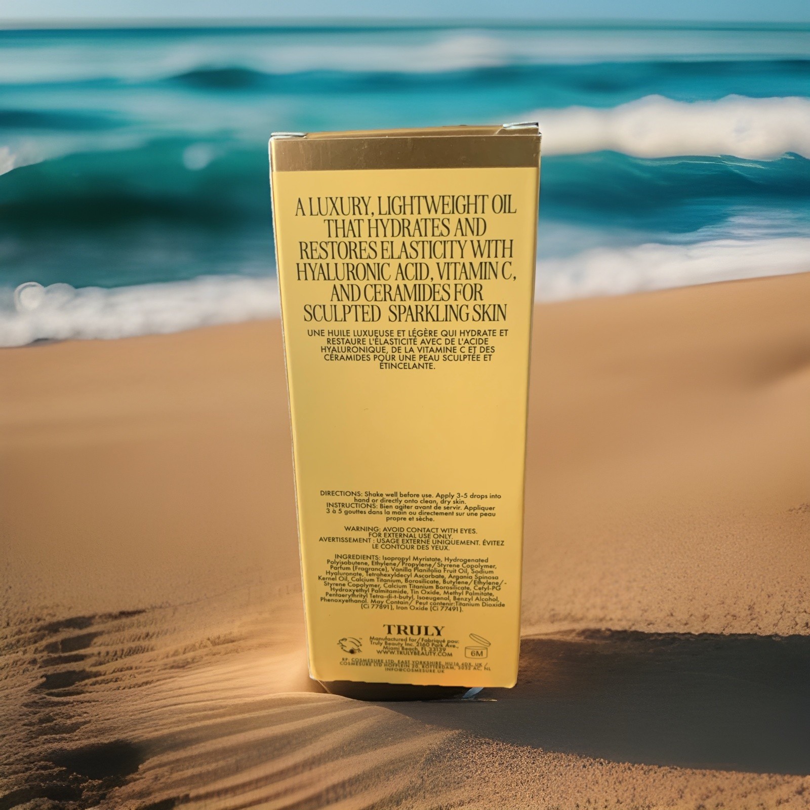 Truly Golden Glaze Luxury Body Oil,  Vitamin C, Vanilla Bean 3.1 Oz / 90ML Vegan