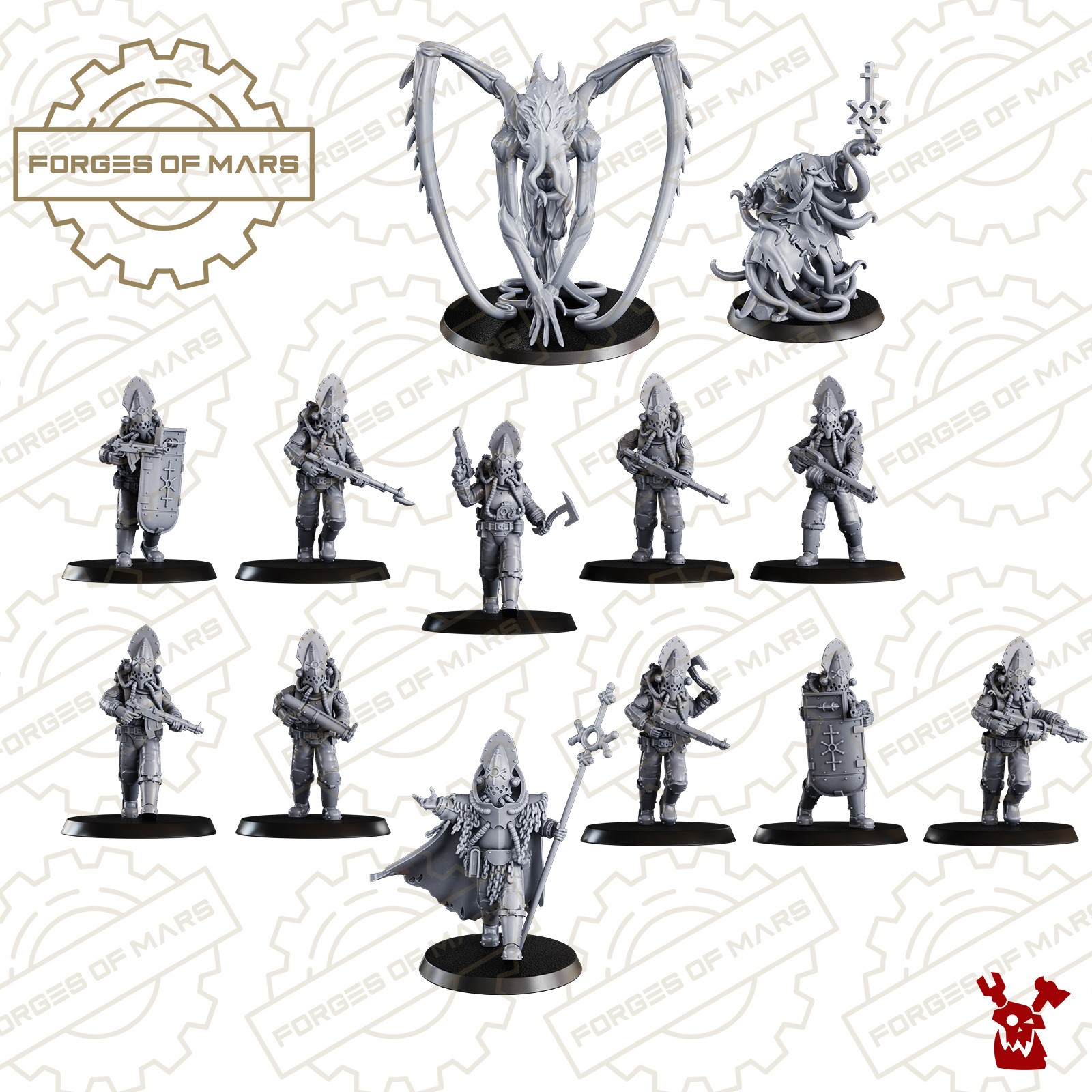 Figurines de Collection Disciples of Tet'O Trench Warfare Échelle 28mm