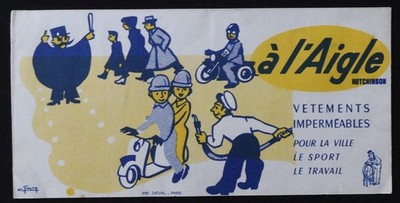 Buvard A L'AIGLE Hutchinson Roller Vespa Gendarm Pandorra Blotter 3
