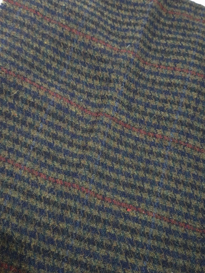 Bufanda a cuadros multicolor 100 % lana merino vintage Christian Dior Monsieur Foto 3 de 4