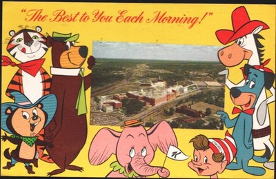 Yogi Bear-Quick-Draw McGraw & Others Promo Post Card-Kellogg's-about 5 1/2 x