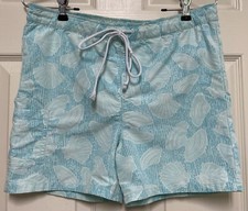 Lilly Pulitzer Vintage 2000  s Aqua Shells Boy Swim Shorts Size 8