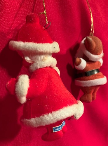 Weihnachtsmann, Frau Claus, rot, verschlossen, Kunststoff, Ornamente, Vintage, MCM, Weihnachten, Set/2,XM1 - Bild 10 von 24