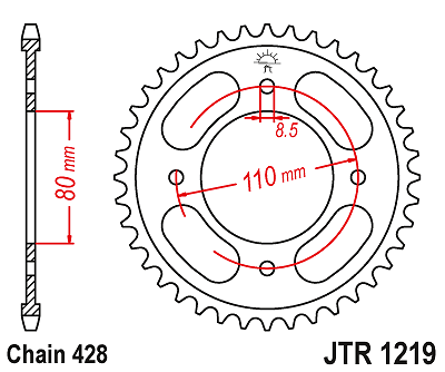 HONDA CBF 125 HEAVY DUTY JT CHAIN AND SPROCKET KIT 2009-2014 M9 MA MB MC MD - Picture 3 of 4