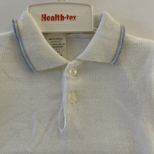 VTG Health-Tex Toddler Boys Sweater Romper Set 18 Months NEW Elephant Blue White - Picture 9 of 20