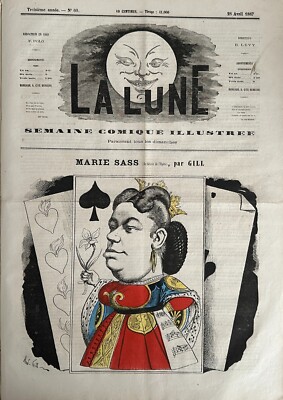 Journal The Moon Andre Gill No. 60 of April 28, 1867 Marie Sass from The Opera