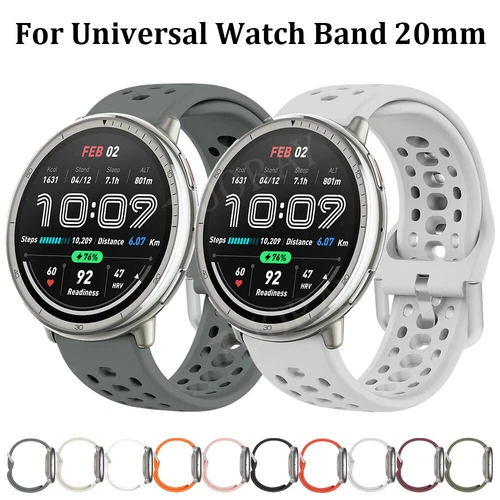 For Amazfit Active 2 Bip 3 Pro Lite GTS 2 2e 3 4 Mini Silicone Watch Band Strap