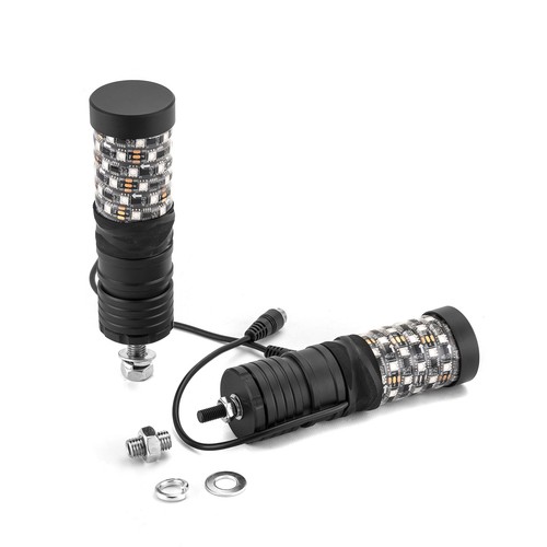 0.7FT Spiral LED Fat Whip Light Antenna RGB Chasing For Can-am X3 RZR UTV ATV - Picture 8 of 14
