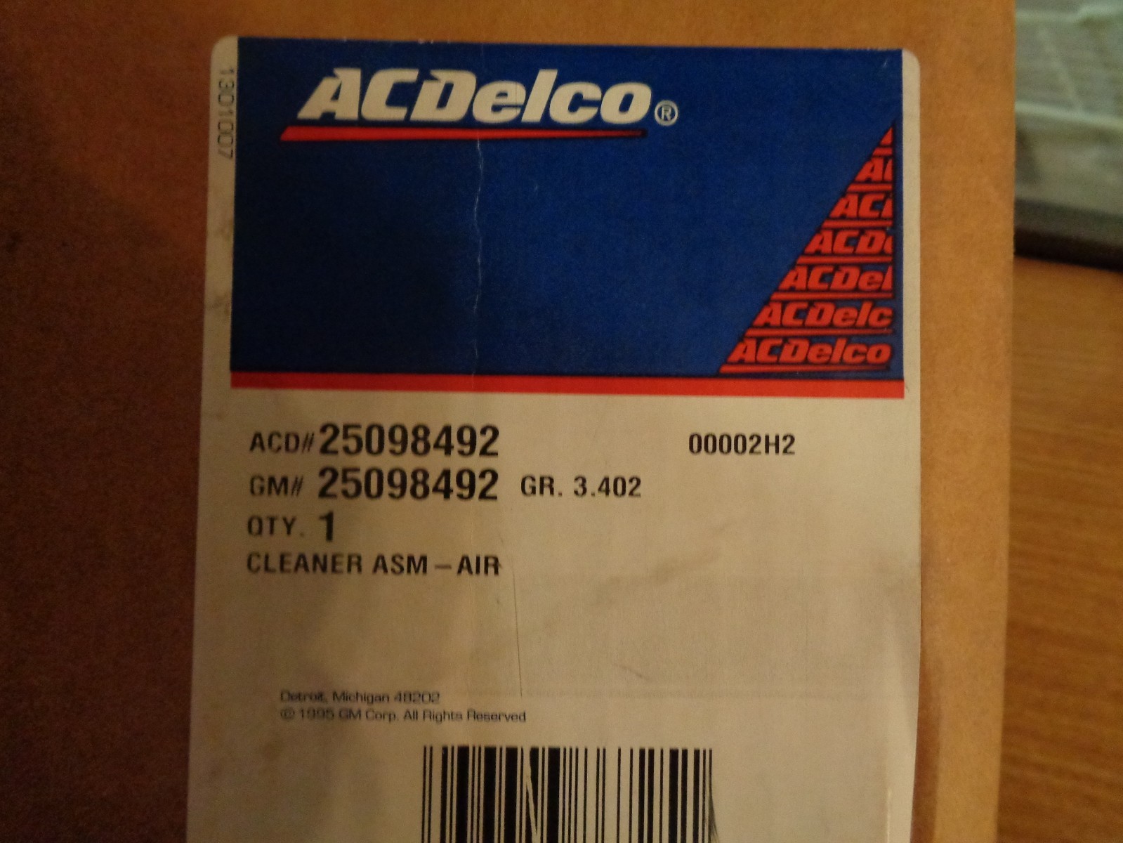GM AC / Delco Air Intake Cleaner 25098492 ( DN5220 DS642) eBay