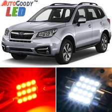 9 x Premium Red LED Lights Interior Package Kit for Subaru Forester 1998-2019