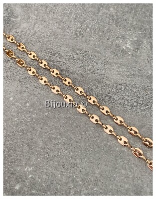 Chaîne Fine Grain De Café 45 Cm Plaqué Or 18 Carats - Bijouxia - Neuf Avec étiquettes