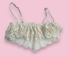 Victoria's Secret Dream Angels Lace Unlined Bralette Ivory Mesh S Romantic