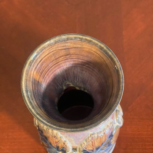vintage Handmade Glazed studio Pottery Vase artist Signed Grapevine rare - Picture 7 of 14