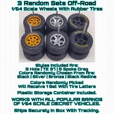 3 RANDOM Sets Off-Road Real Rider Wheels For 1/64 Scale Custom Restoration Hot
