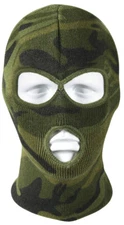 Woodland Camouflage Winter Cold Weather Three Hole Acrylic Military Face Mask
