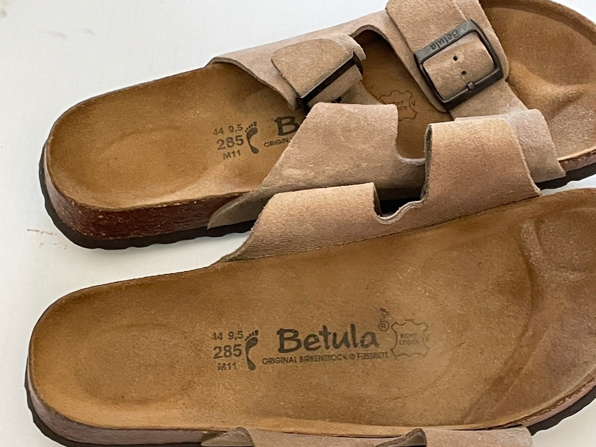 Birkenstock Betula 44 M 11 Narrow Beige Suede Slip In Slides  display picture 1