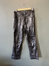 Gap Vintage Women  s Black Leather Straight Leg Pants Size 6
