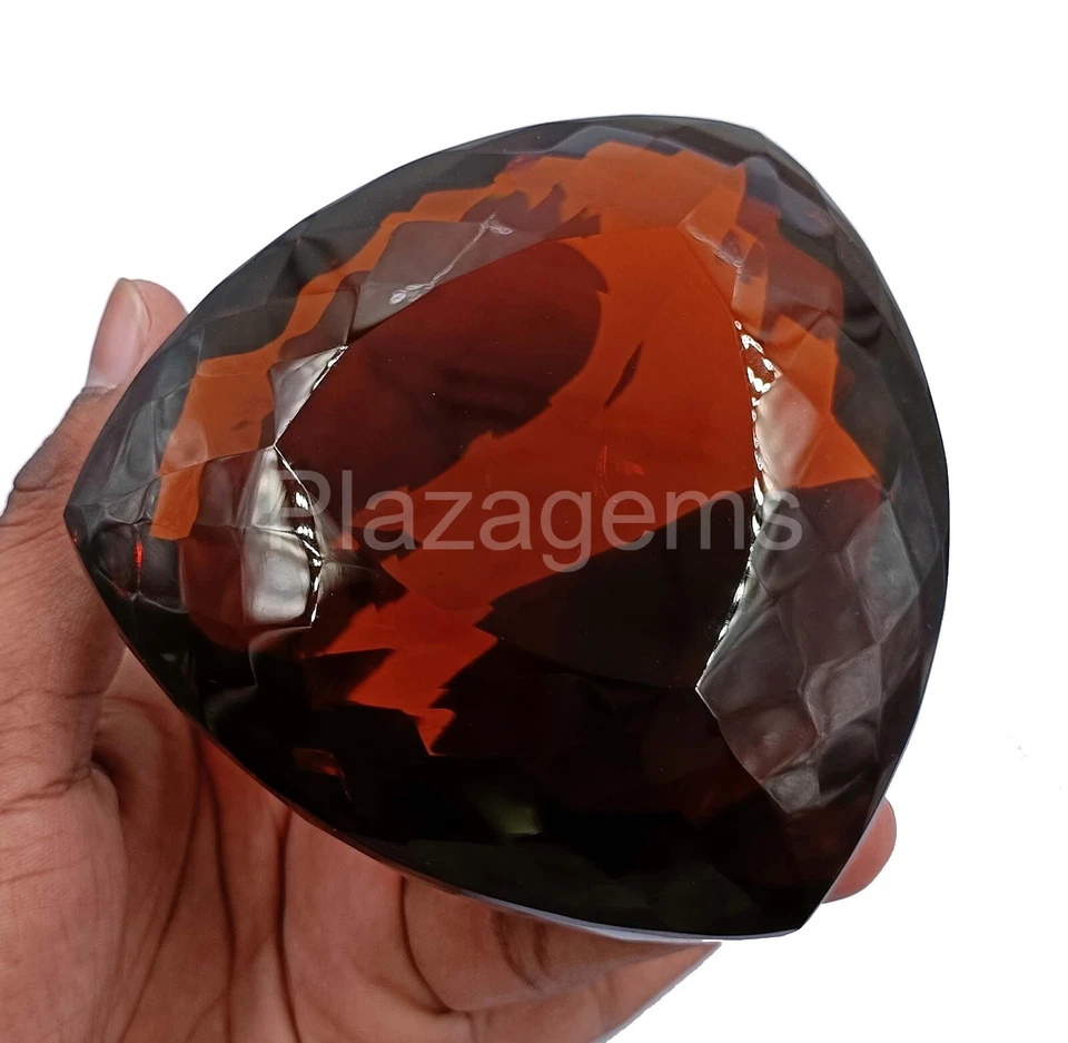 Piedra preciosa suelta transparente certificada por EGL naranja corte trillón citrino 2975 quilates 4HK Foto 4 de 4