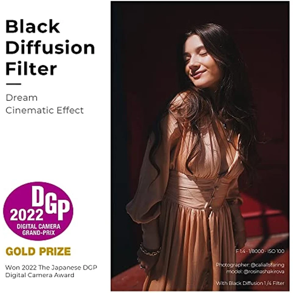 K&F Concept Black Diffusion 1/4 and 1/8 Mist Cinematic Effect Lens Filter Kit - Image 2 of 4