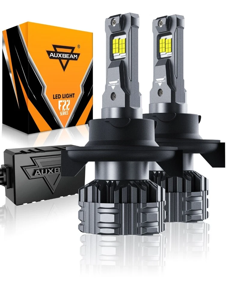 AUXBEAM F22 H13 9008 LED Headlight Bulbs Kit High Low Beam 6500K White Lights