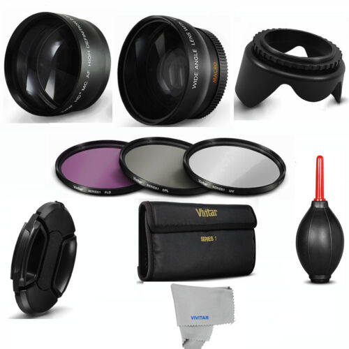 HD Wide Angle Lens + MACRO + Telephoto Lens + Filters +HOOD FOR Sony Alpha A6400 - Picture 1 of 8