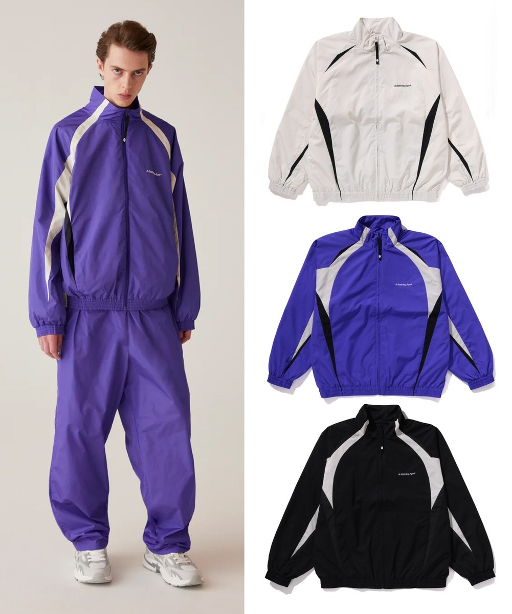 A BATHNIG APE Men's BATHING APE LOGO NYLON TRACK JACKET A BATHNIG APE Men's BATHING APE LOGO NYLON TRACK JACKET