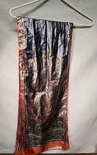 Btg Silk Shimmer/ Metallic Indian Style Silk Scarf 10" X 52"