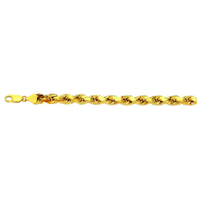 hollow gold 5mm gold rope chain 10k