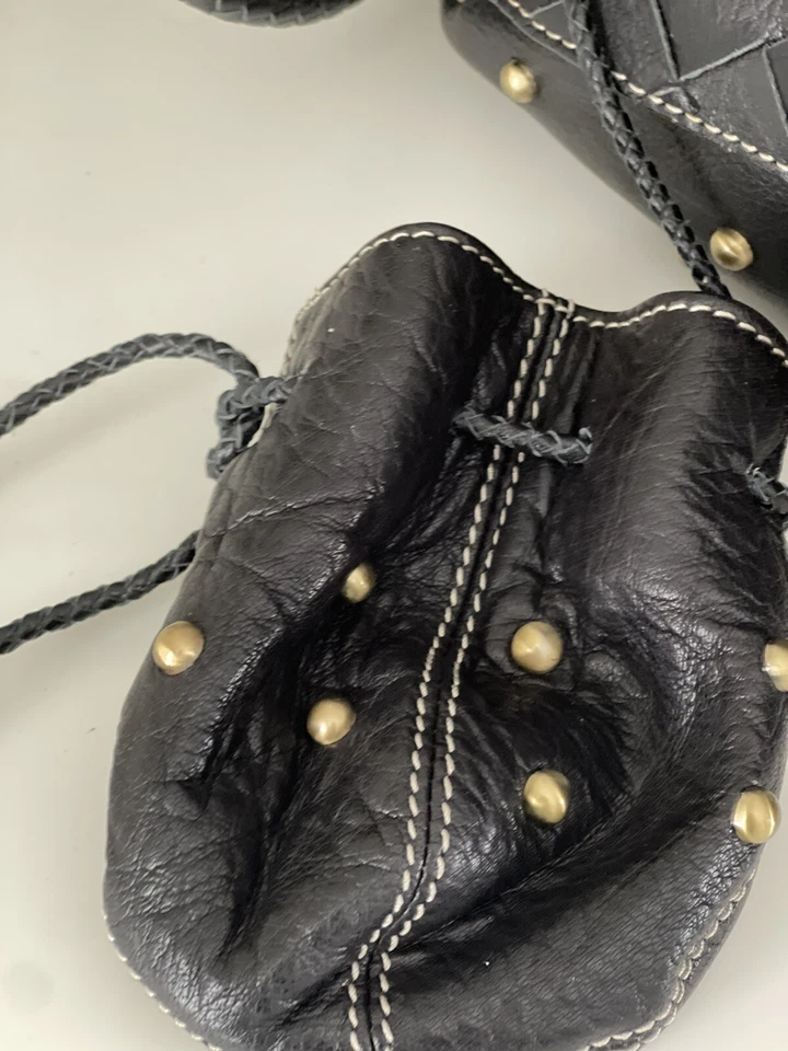 Сумочка хобо Maxximum NY черная кожа и латунь X-Large с прикрепляемым чехлом. - Изображение 2 из 4