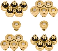 22 Pcs Brass Misting Nozzle Replacement Heads for Outdoor Cooling System