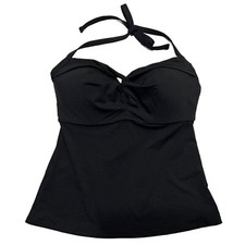 NWT ATHLETA Halter Tankini 34D/DD Black Underwired