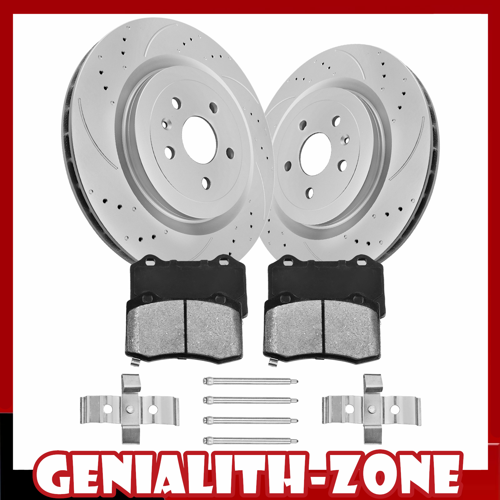 Cadillac CTS 2009-2019 6.2L V8 Rear Drilled Brake Rotors & Ceramic Pads