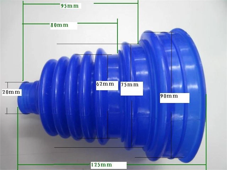 4pcs Universal Silicone Constant Velocity CV Boot Joint Kit Replacement - BLACK Foto 4 de 4
