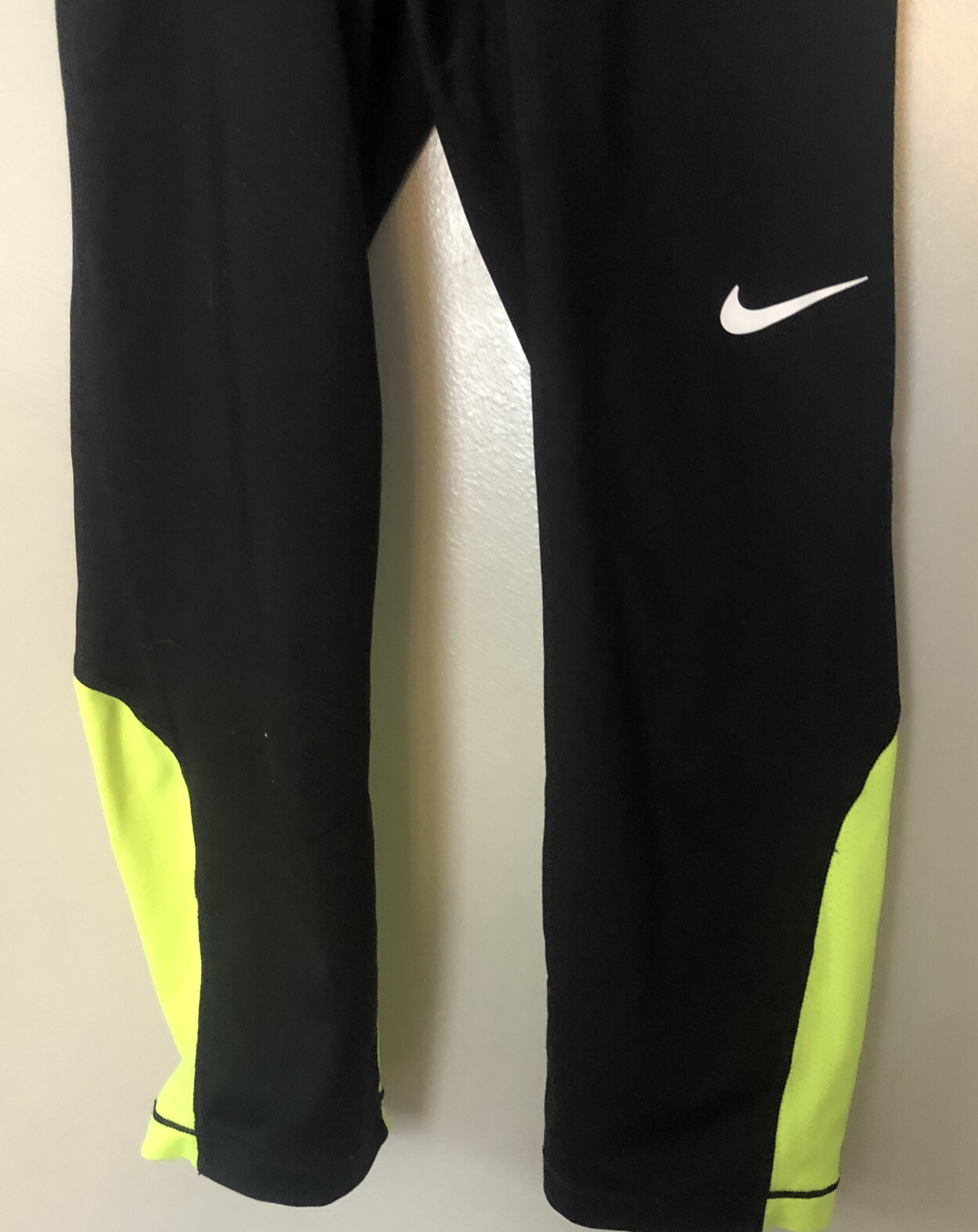 Women's Nike Pro Athletic Running Leggings Size Large Teal Green Neon  Swoosh