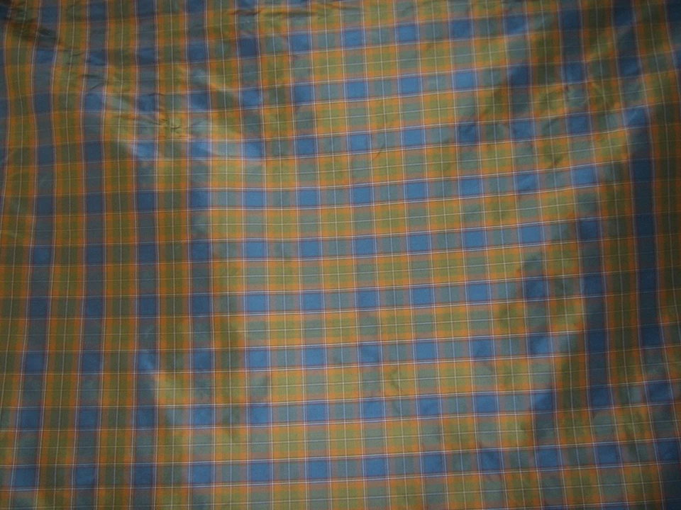 Lee Jofa, Lisburne Silk Plaid, 100% Silk, BTY, Color Fern and Delft Blue - Image 2 of 3