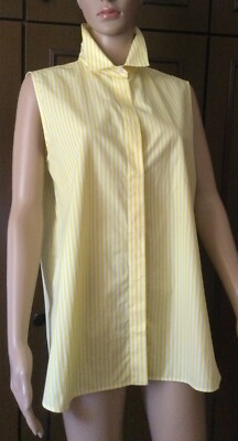 Cotton shirts Max Mara Woman, yellow white color, size IT 46 DE 42 US 12 GB 14